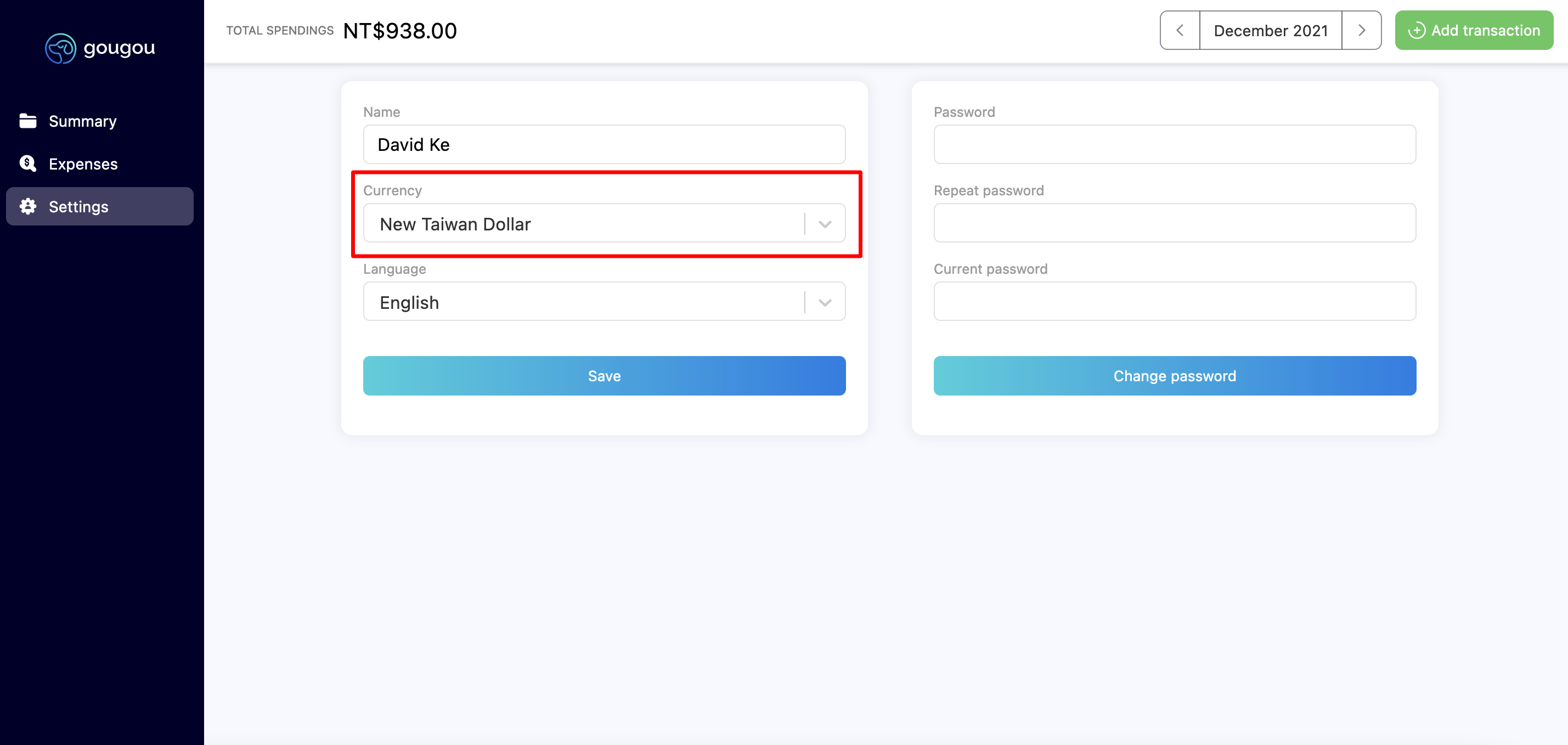 Use Gougou with multiple currencies